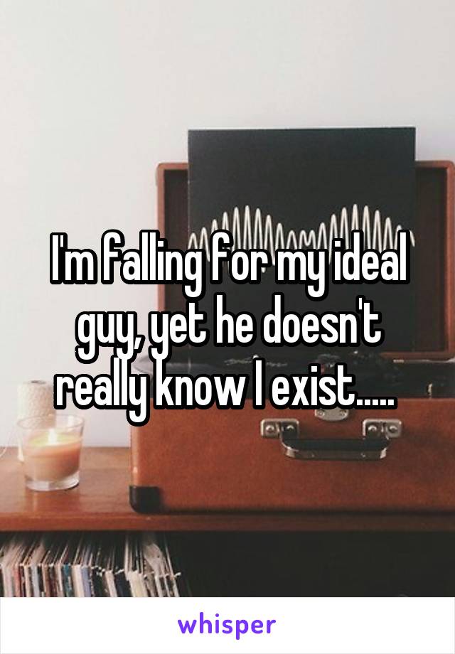 I'm falling for my ideal guy, yet he doesn't really know I exist..... 