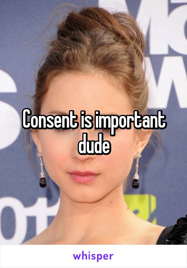 Consent is important dude