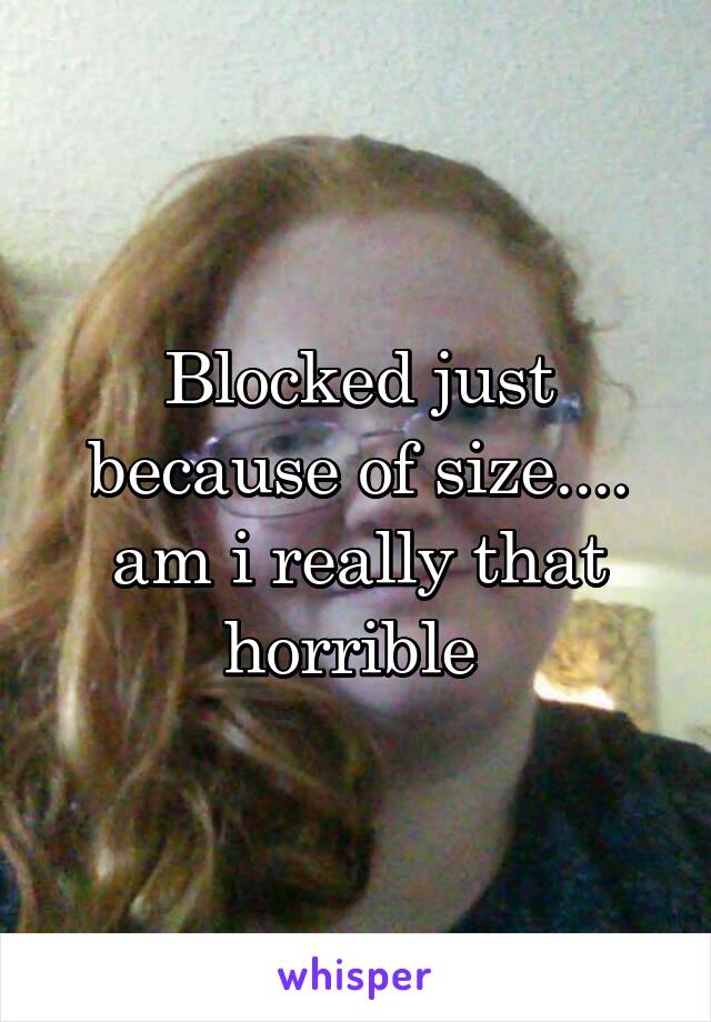 Blocked just because of size.... am i really that horrible 