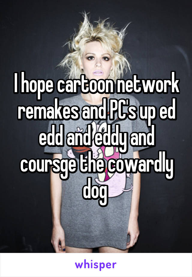 I hope cartoon network remakes and PC's up ed edd and eddy and coursge the cowardly dog 