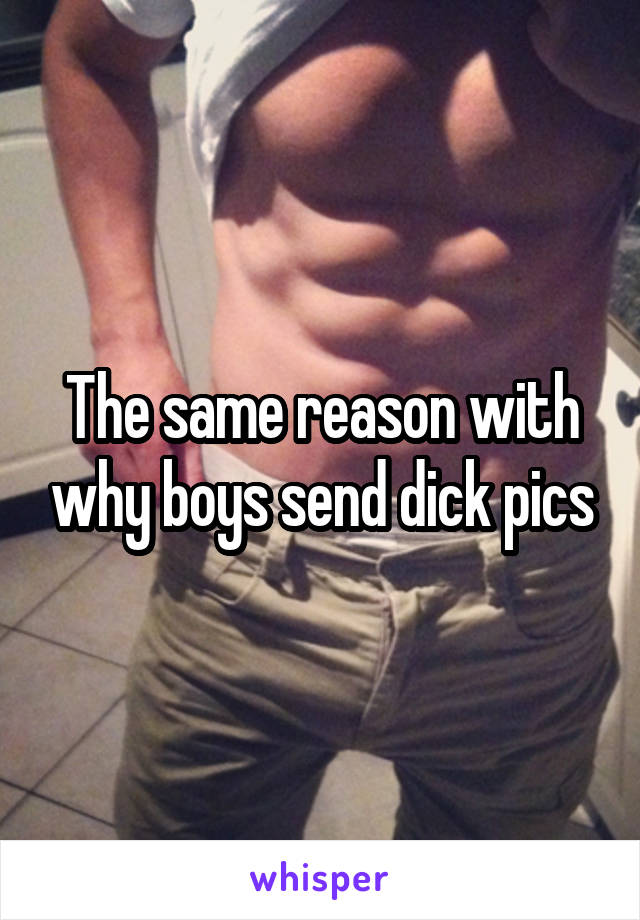 The same reason with why boys send dick pics