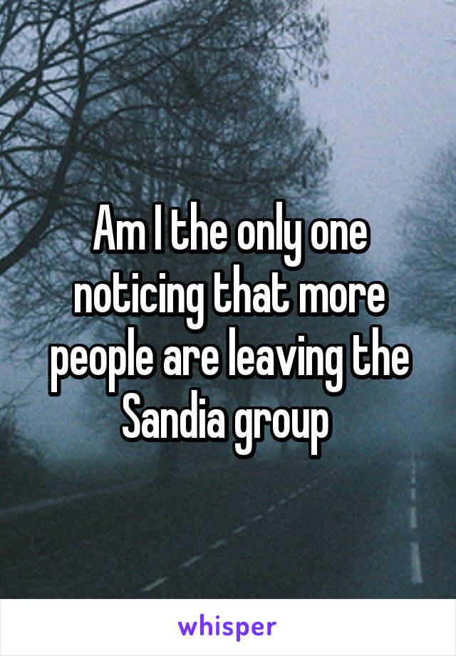 Am I the only one noticing that more people are leaving the Sandia group 