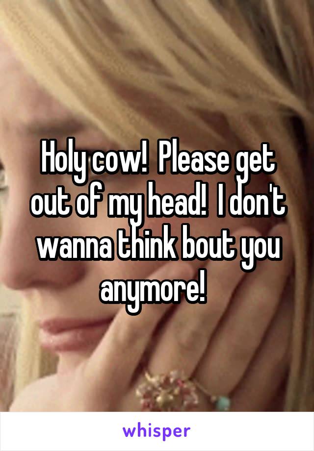 Holy cow!  Please get out of my head!  I don't wanna think bout you anymore!  