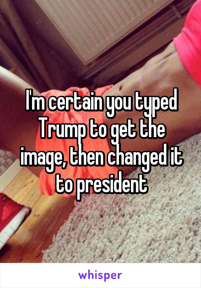 I'm certain you typed Trump to get the image, then changed it to president