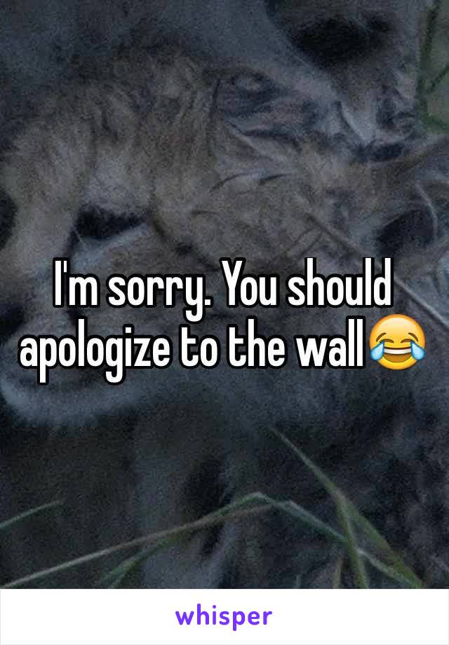 I'm sorry. You should apologize to the wall😂