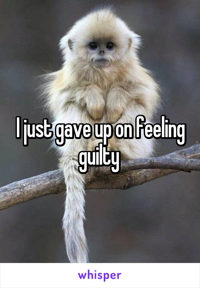 I just gave up on feeling guilty 