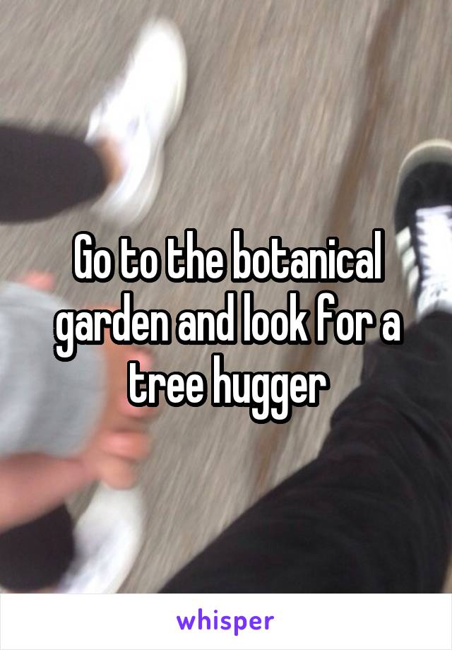 Go to the botanical garden and look for a tree hugger