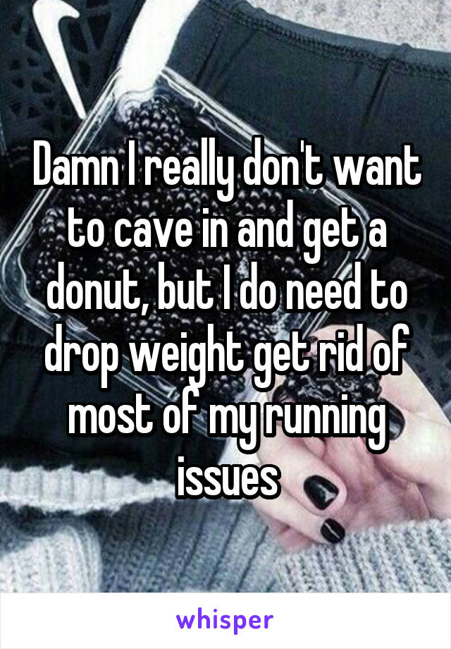 Damn I really don't want to cave in and get a donut, but I do need to drop weight get rid of most of my running issues