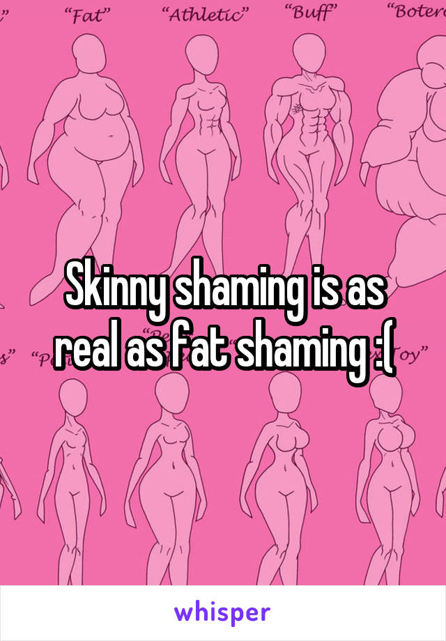 Skinny shaming is as real as fat shaming :(