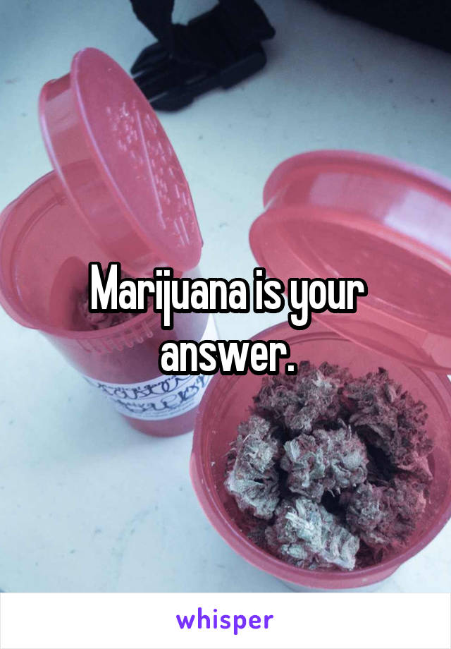 Marijuana is your answer.
