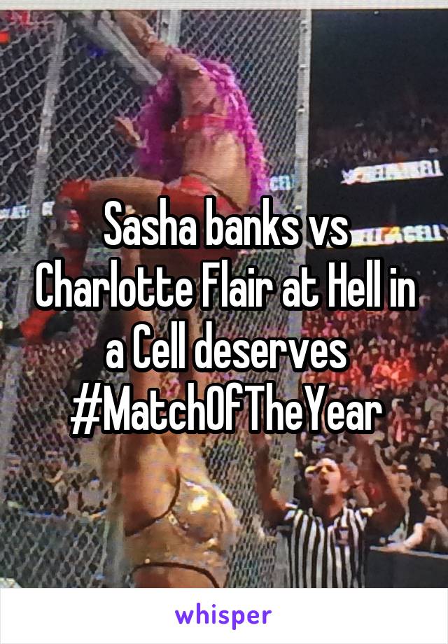 Sasha banks vs Charlotte Flair at Hell in a Cell deserves #MatchOfTheYear