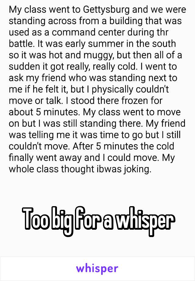 





Too big for a whisper