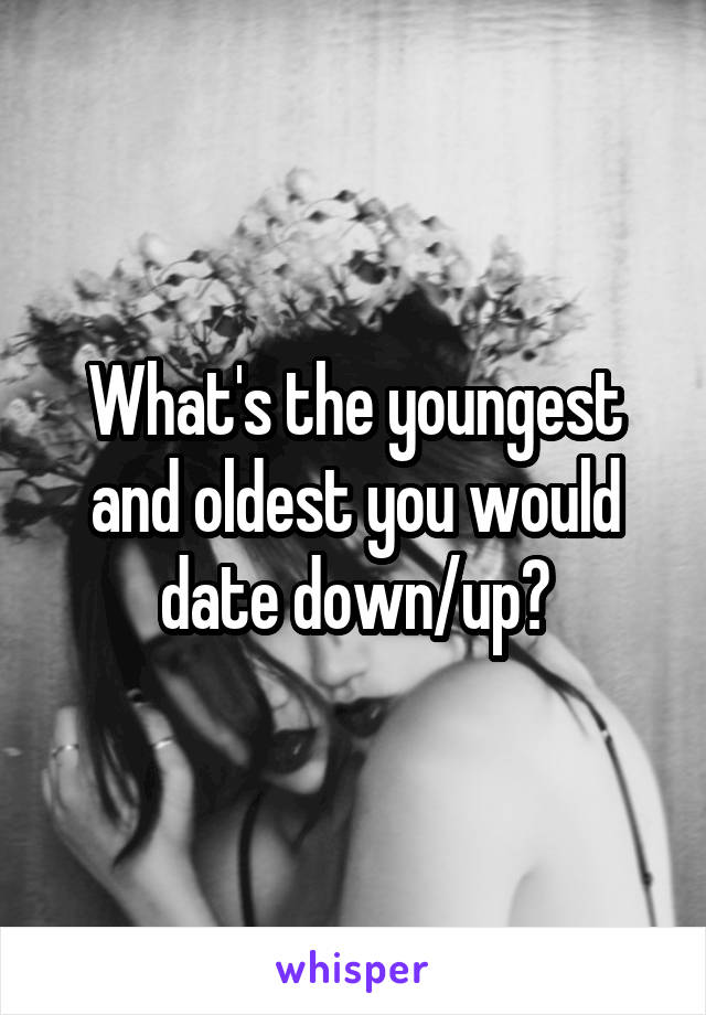 What's the youngest and oldest you would date down/up?