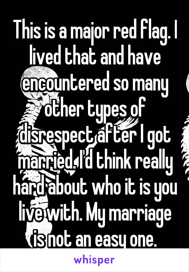 This is a major red flag. I lived that and have encountered so many other types of disrespect after I got married. I'd think really hard about who it is you live with. My marriage is not an easy one.