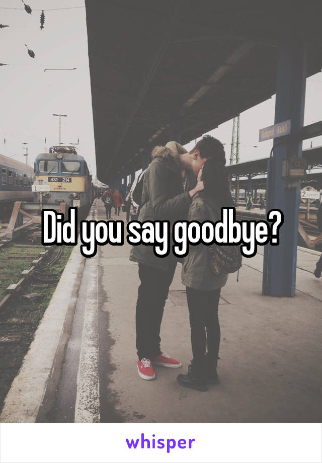 Did you say goodbye?