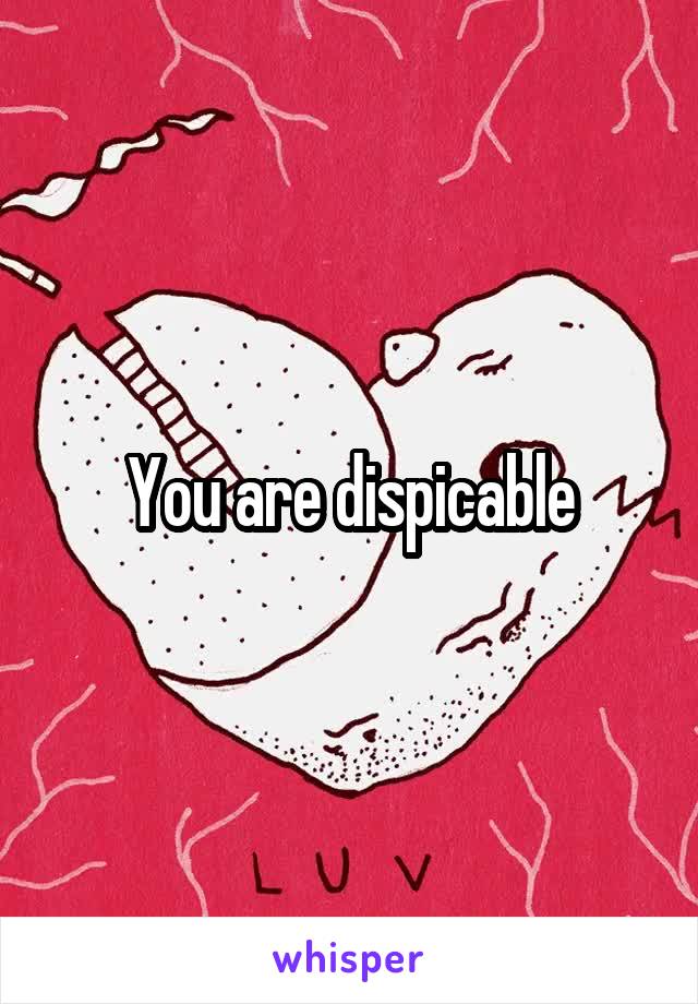 You are dispicable
