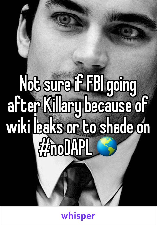 Not sure if FBI going after Killary because of wiki leaks or to shade on #noDAPL 🌎