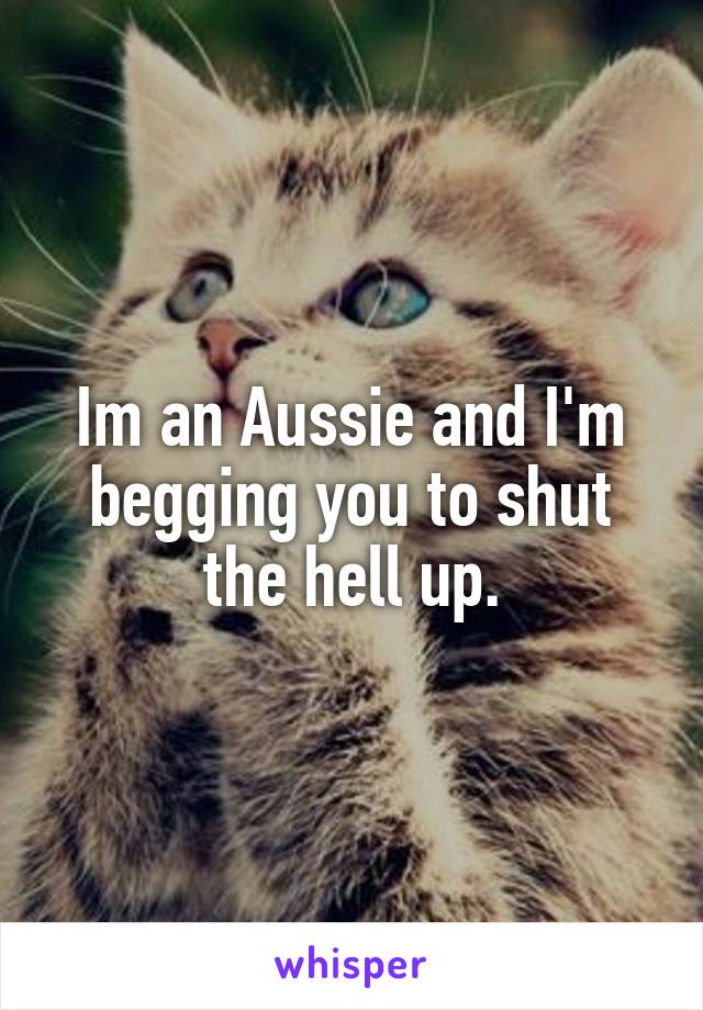 Im an Aussie and I'm begging you to shut the hell up.