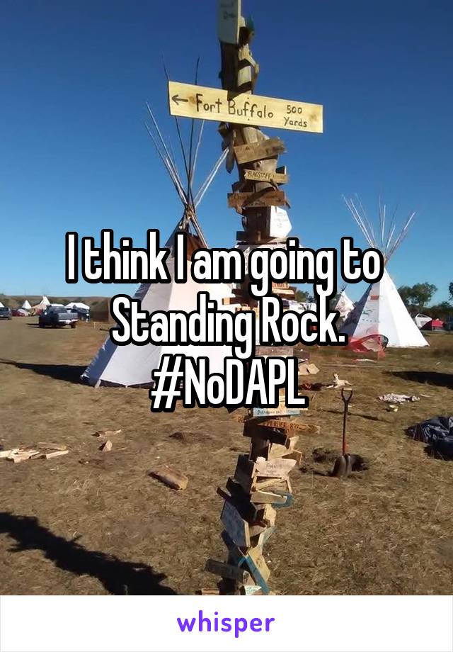 I think I am going to 
Standing Rock.
#NoDAPL