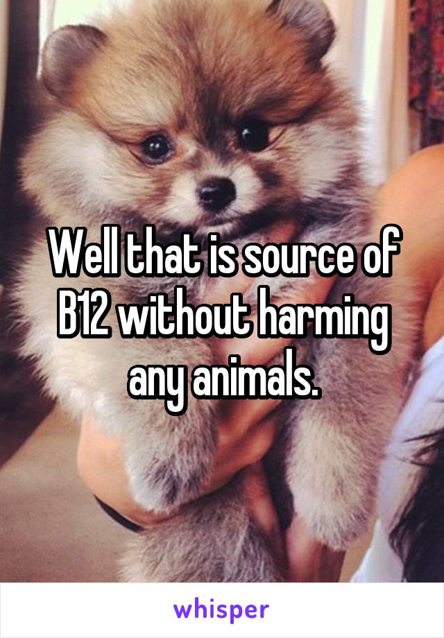 Well that is source of B12 without harming any animals.