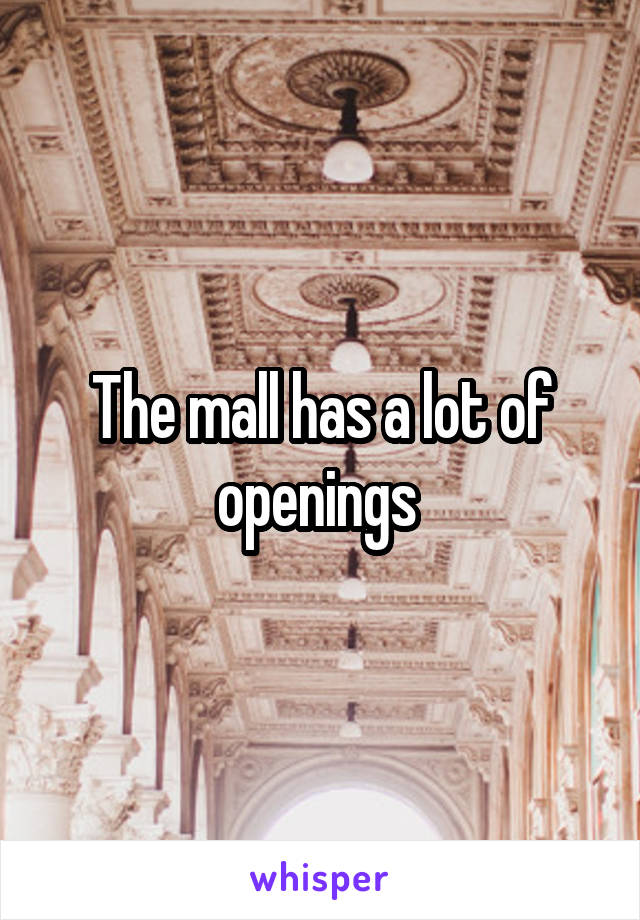 The mall has a lot of openings 