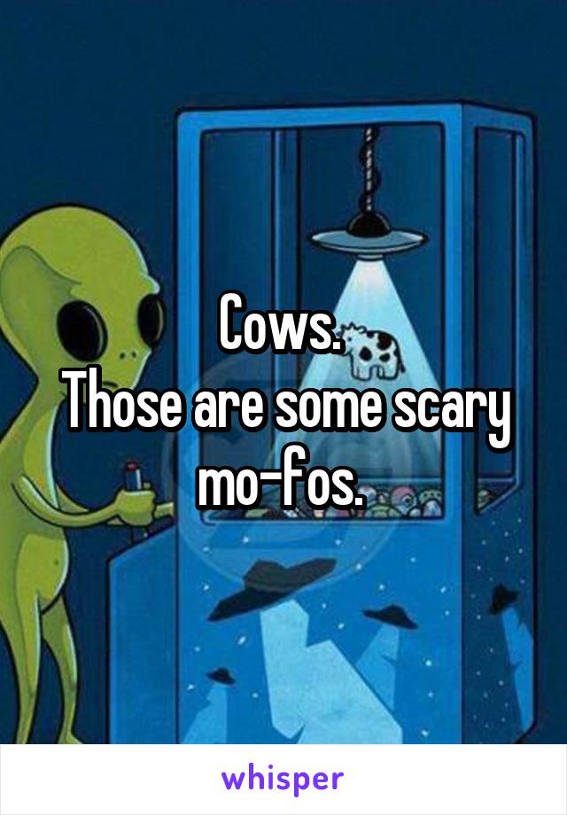Cows. 
Those are some scary mo-fos. 