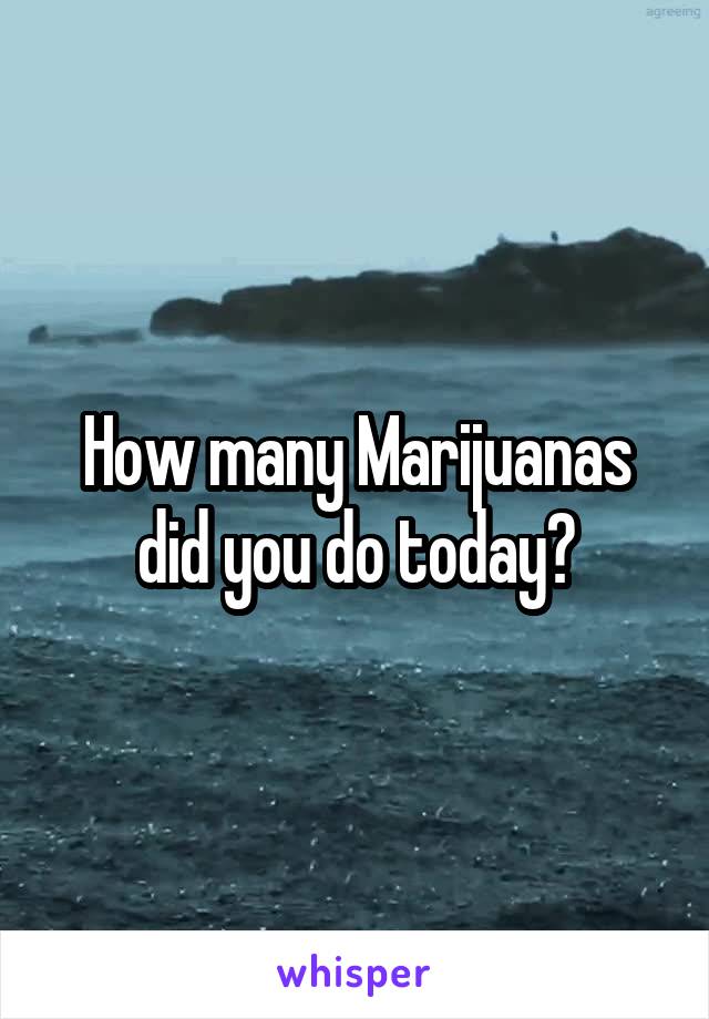 How many Marijuanas did you do today?