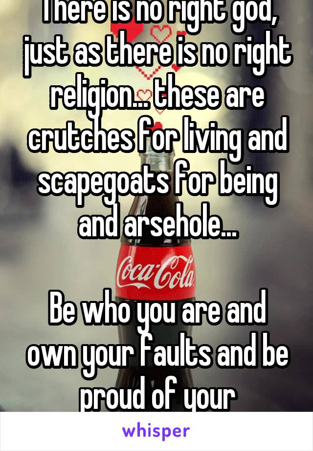 There is no right god, just as there is no right religion... these are crutches for living and scapegoats for being and arsehole...

Be who you are and own your faults and be proud of your goodness...