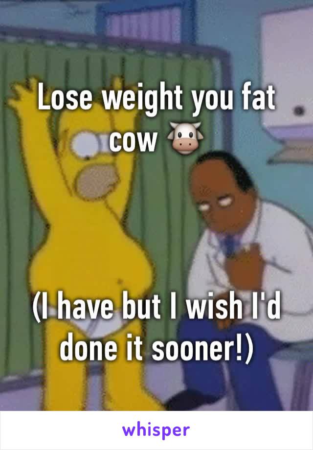 Lose weight you fat cow 🐮 



(I have but I wish I'd done it sooner!)