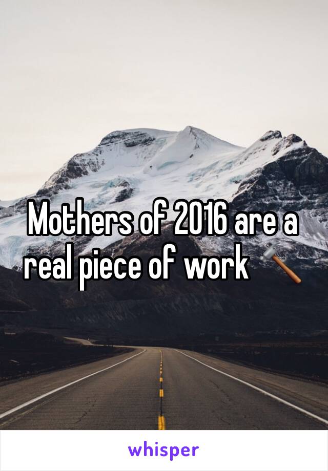 Mothers of 2016 are a real piece of work 🔨