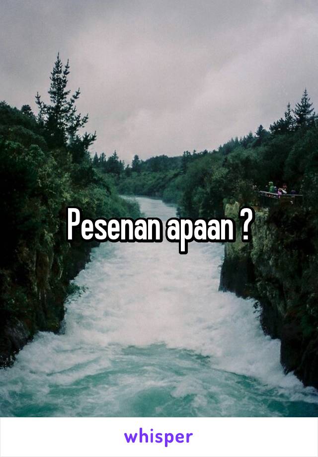 Pesenan apaan ?