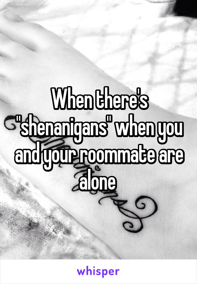 When there's "shenanigans" when you and your roommate are alone 