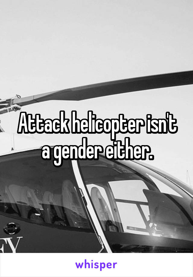 Attack helicopter isn't a gender either.