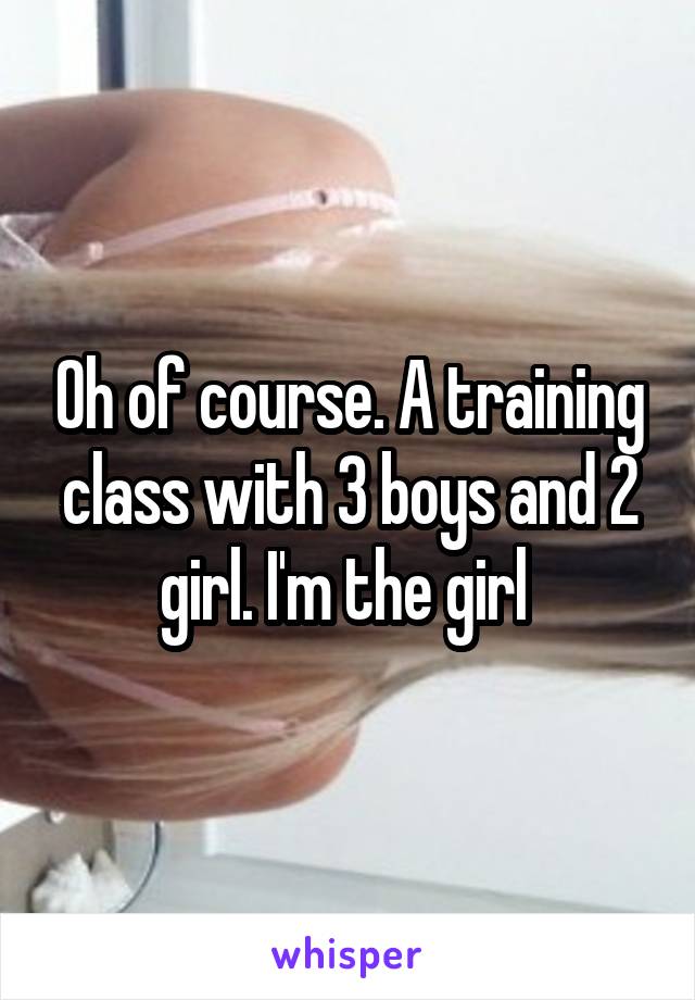 Oh of course. A training class with 3 boys and 2 girl. I'm the girl 