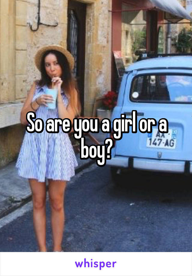 So are you a girl or a boy?