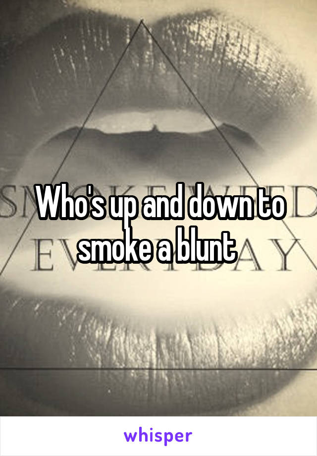 Who's up and down to smoke a blunt 