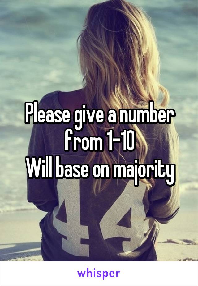 Please give a number from 1-10
Will base on majority