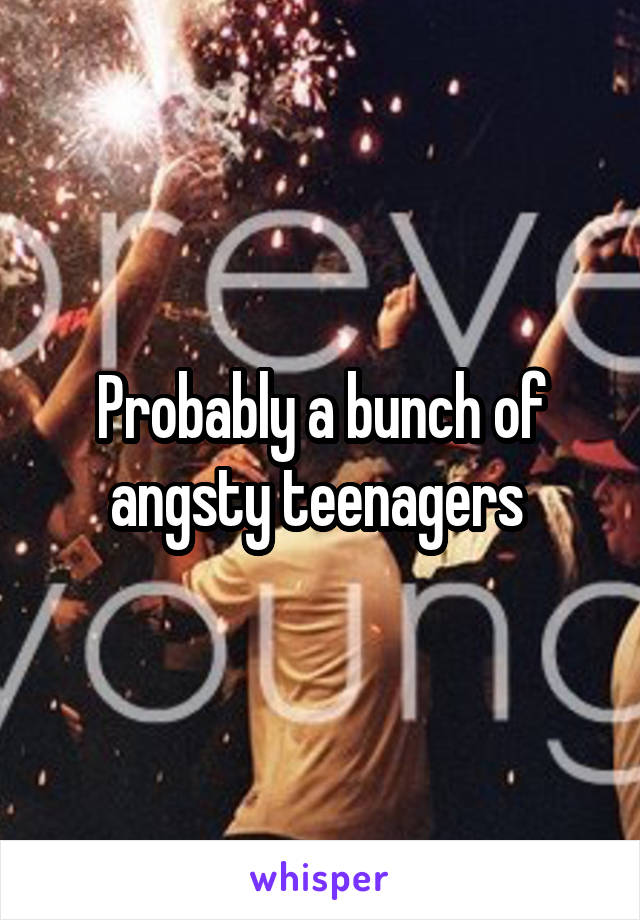 Probably a bunch of angsty teenagers 