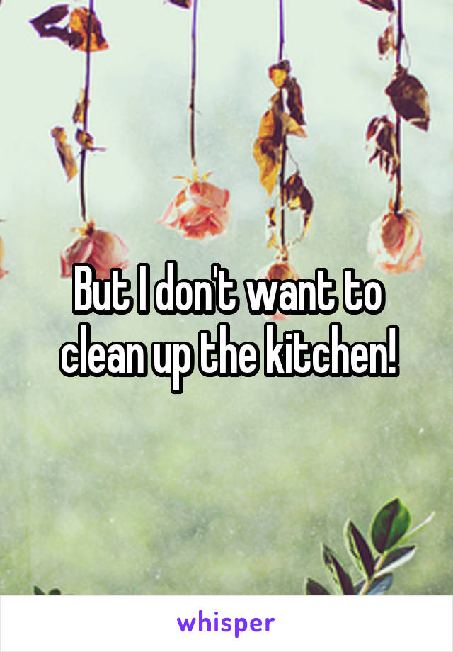 But I don't want to clean up the kitchen!