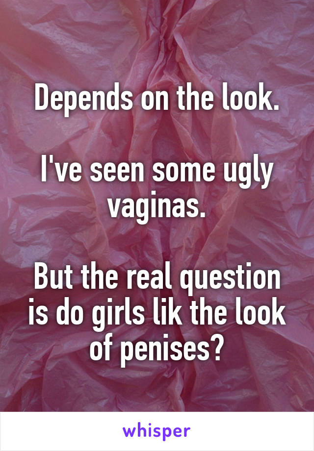 Depends on the look.

I've seen some ugly vaginas.

But the real question is do girls lik the look of penises?