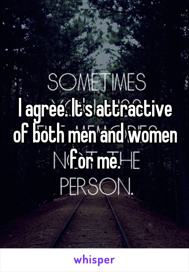 I agree. It's attractive of both men and women for me.