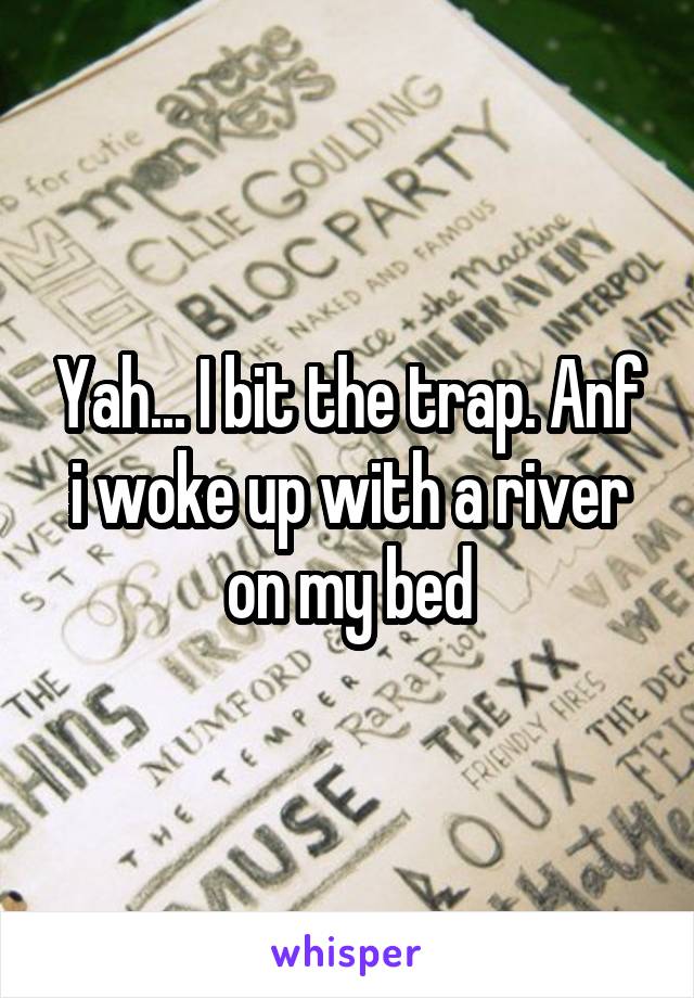 Yah... I bit the trap. Anf i woke up with a river on my bed