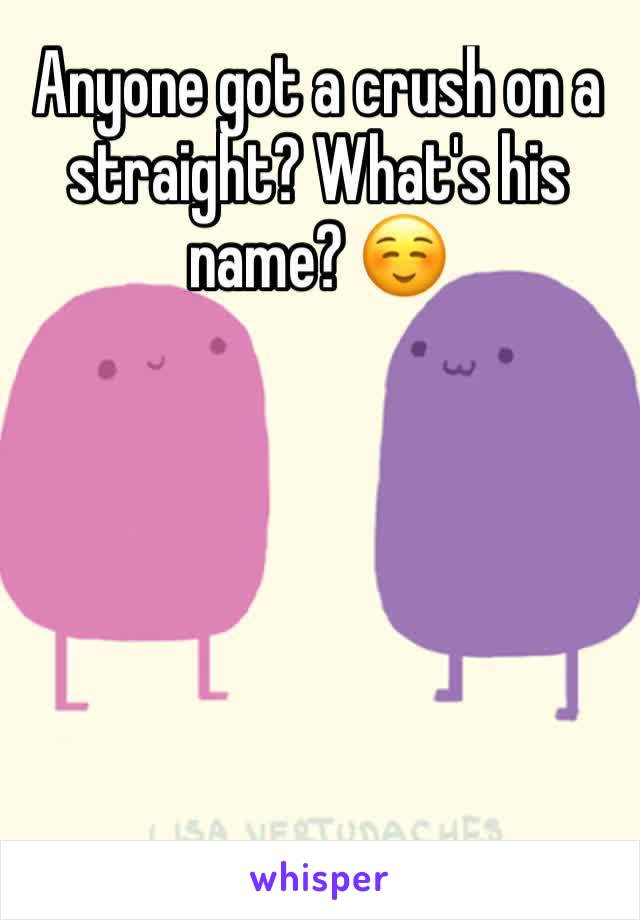 Anyone got a crush on a straight? What's his name? ☺️ 