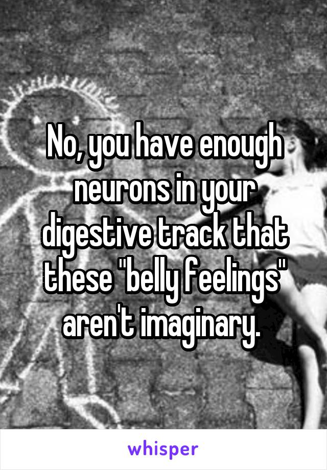 No, you have enough neurons in your digestive track that these "belly feelings" aren't imaginary. 