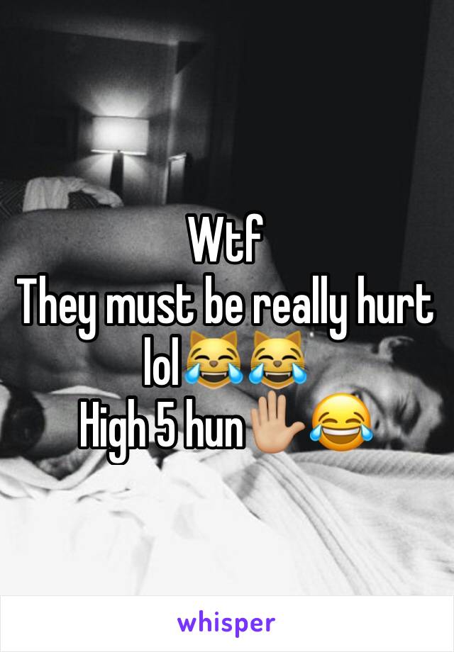 Wtf
They must be really hurt lol😹😹
High 5 hun✋🏼😂