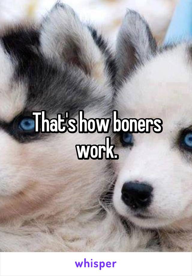 That's how boners work.