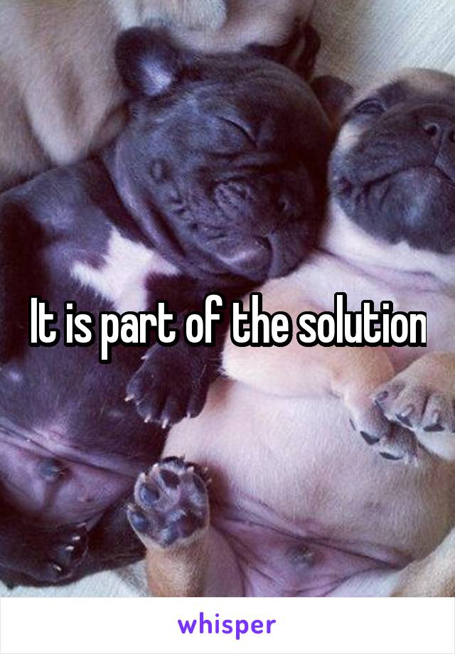 It is part of the solution