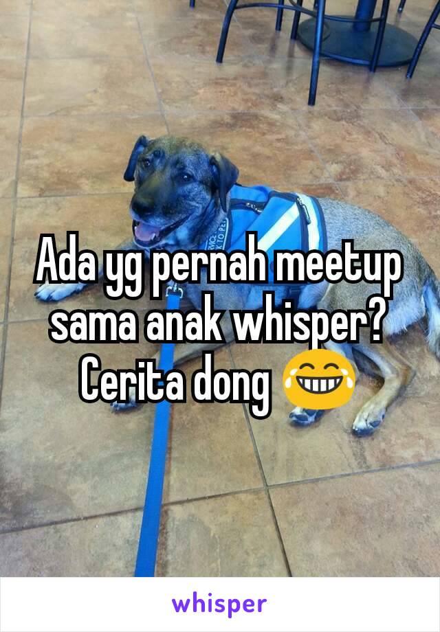 Ada yg pernah meetup sama anak whisper? Cerita dong 😂