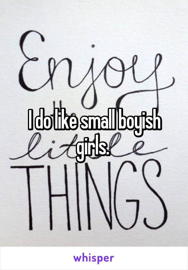 I do like small boyish girls. 