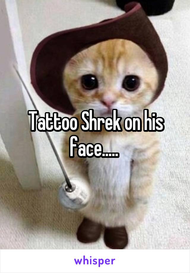 Tattoo Shrek on his face..... 